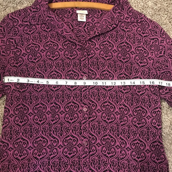 Covington Black And Pink Sheer Button Up Size M - Picture 5 of 6